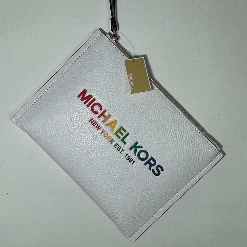 Michael Kors Pride 🌈 XXL leather zip clutch wristlet - Picture 2 of 8